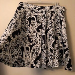 Black and white paisley a-line skirt, 16